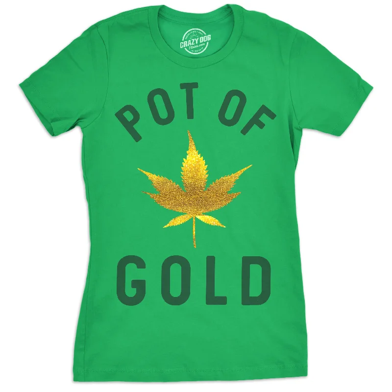 ladies' off-shoulder smocked top -Pot Of Gold Women's T Shirt