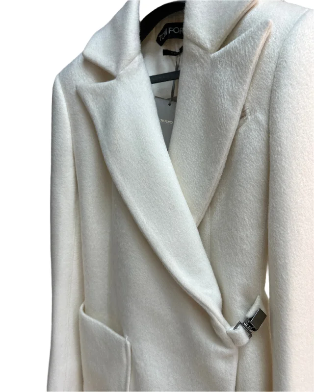 stylish sherpa fleece jacket for women -Tom Ford Womens Jacket In White