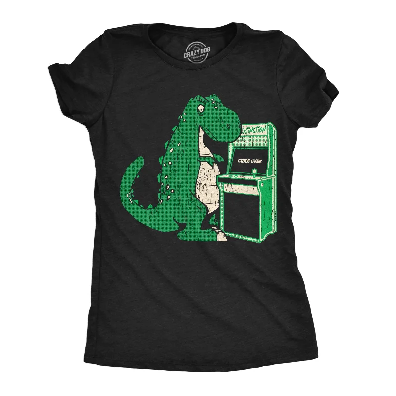 women's round neck casual tee -Game Over T Rex Women's T Shirt