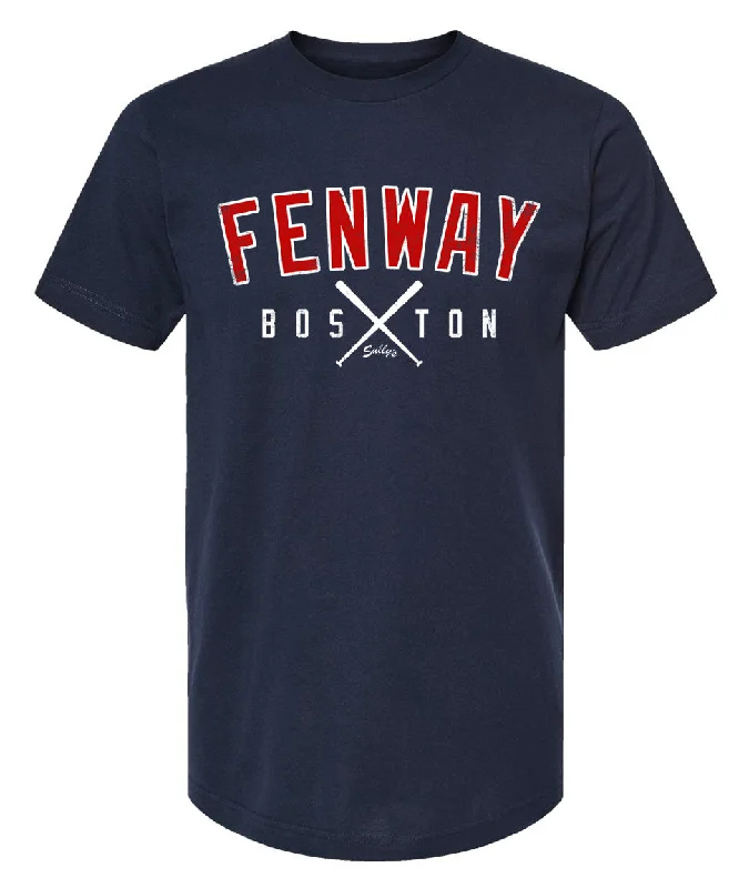 ladies' keyhole neckline blouse -Fenway Crossed Bats T-Shirt