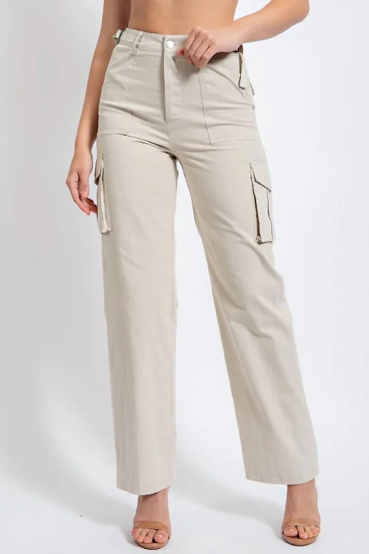 women's empire waist maxi dress -women's straight-leg dress pants -You're My Type Cargo Pants In Light Grey