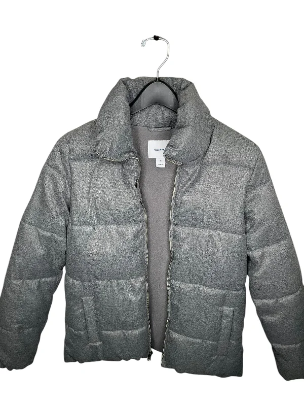 ladies' minimalist wool coat -Coat Puffer & Quilted By Old Navy In Grey, Size: Xs