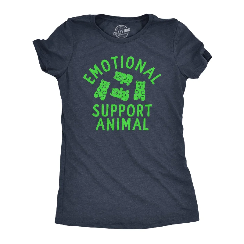 women's square neck crop top -Emotional Support Animal Gummy Bear Women's T Shirt