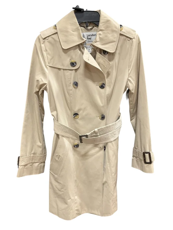 ladies' open-front waterfall coat -Coat Raincoat By London Fog In Tan, Size: Xs