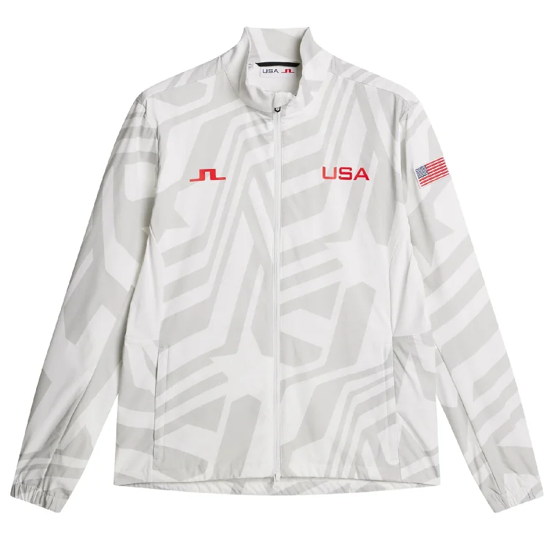 women's ribbed knit coat -Laurent Full Zip Windbreaker Jacket US Golf White - SU24