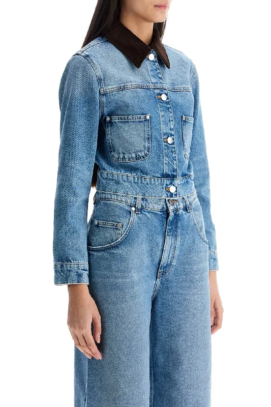 women's utility field jacket -Stella Mccartney Cropped Denim Jacket For Women