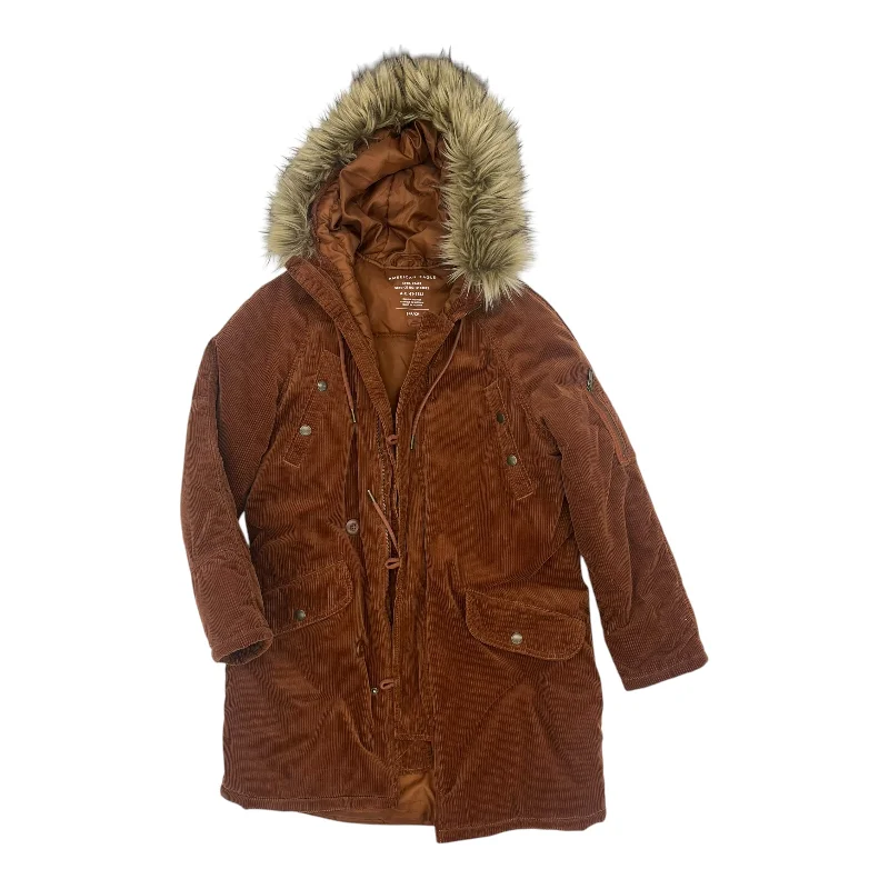 women's hooded trench coat -Coat Puffer & Quilted By American Eagle In Copper, Size:S