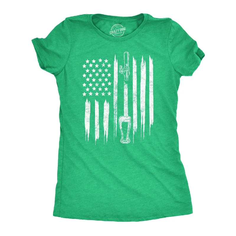 women's frill sleeve blouse -Craft Beer American Flag Women's T Shirt