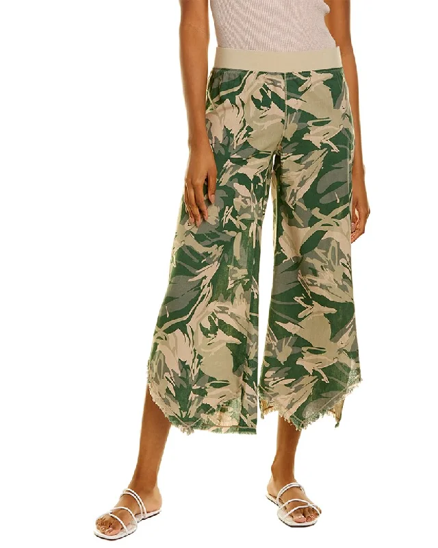 women's empire waist maxi dress -women's straight-leg dress pants -XCVI Astri Printed Linen-Blend Pant