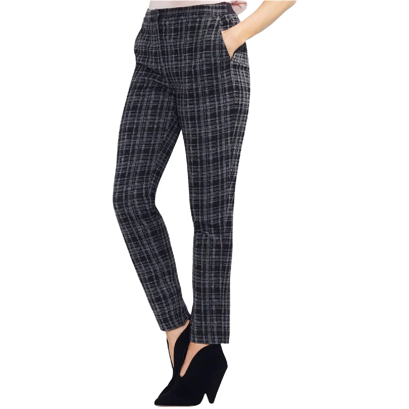 women's ruched bodycon dress -women's slim-fit ankle trousers -Vince Camuto Womens Glen Plaid Casual Trouser Pants, Black, 10