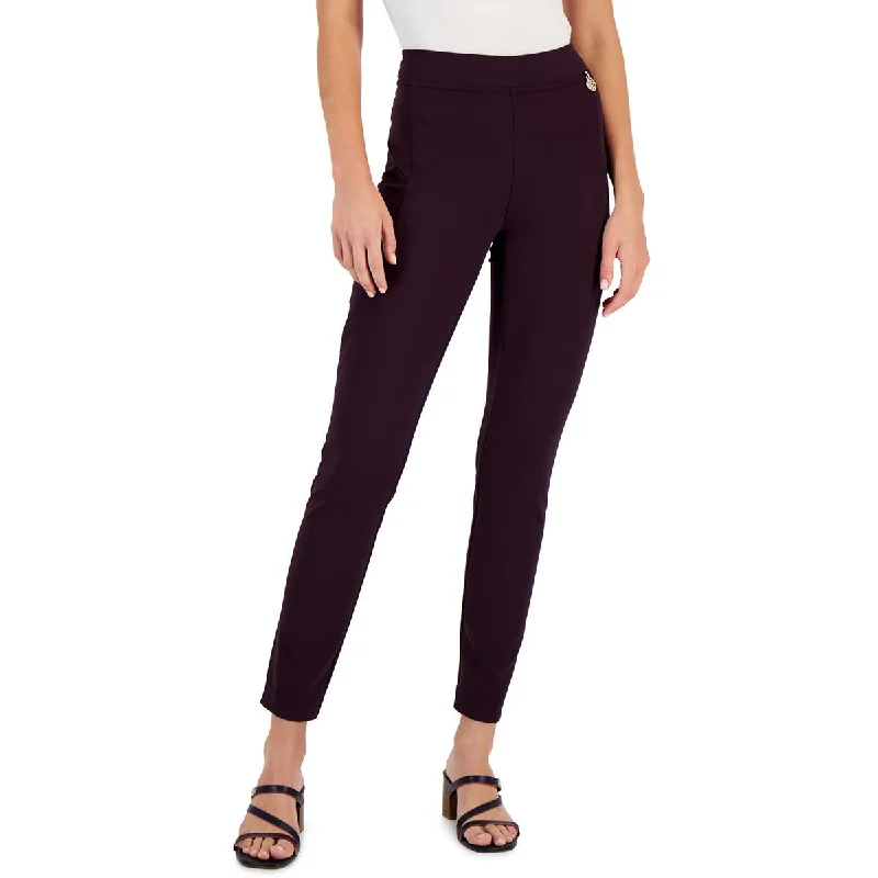 women's V-neck cocktail dress -women's cropped wide-leg pants -Tommy Hilfiger Womens Ponte Stretch Ankle Pants