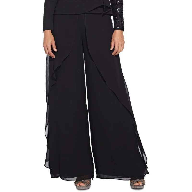 women's empire waist maxi dress -women's straight-leg dress pants -Adrianna Papell Womens Draped Dress Pants, Black, 2