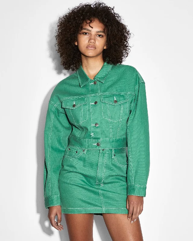 women's oversized fleece hoodie coat -BILLIE JACKET JADE