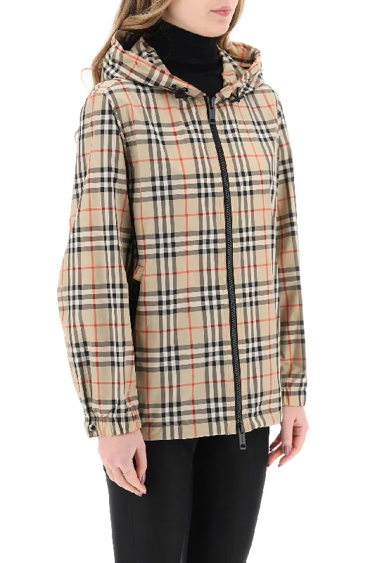 women's striped wool-blend coat -Burberry Everton Windbreaker Jacket With Hood