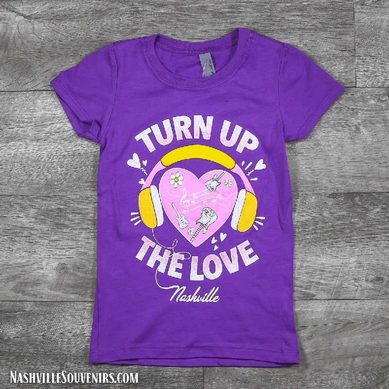 women's pleated front blouse -Turn Up The Love Nashville Youth T-Shirt