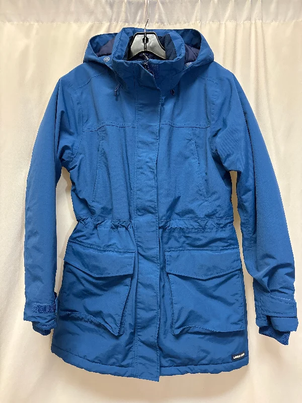 ladies' mid-length quilted jacket -Coat Puffer & Quilted By Lands End In Blue, Size: S