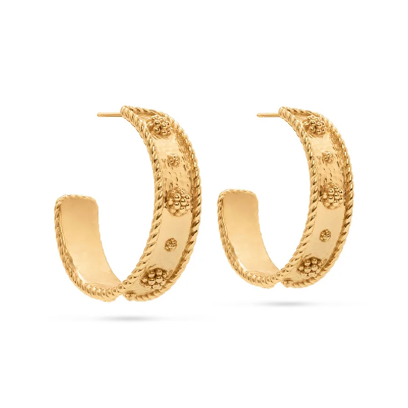 women's twisted rope hoop earrings -Berry Classic Medium Hoop Earrings - Gold