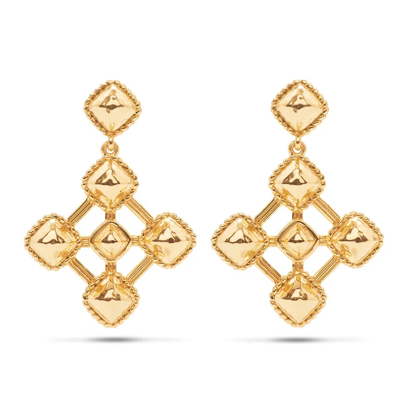 women's asymmetrical earrings -Blandine Geometric Earrings - Gold