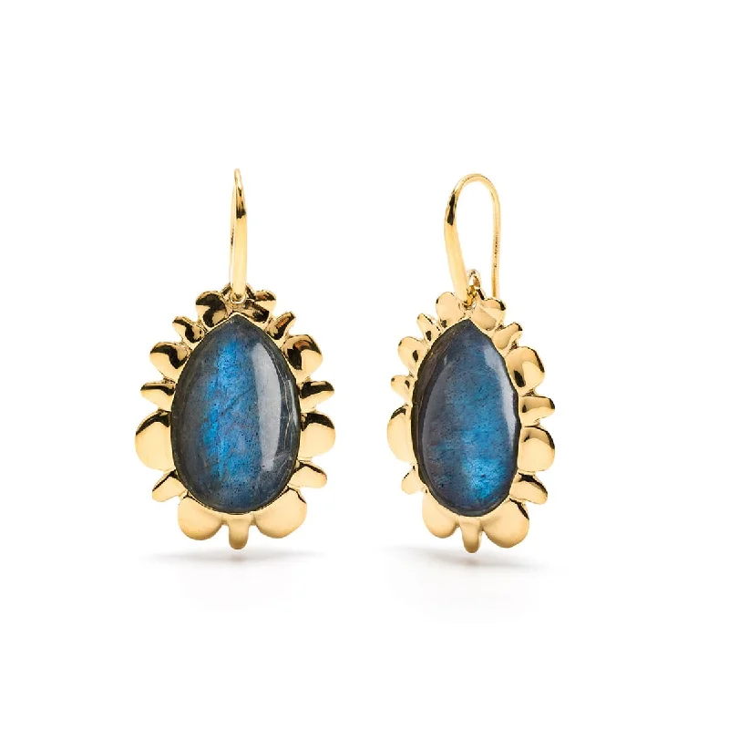 women's crescent moon earrings -Bliss Drop Earrings - Blue Labradorite