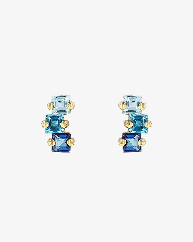 women's whimsical fairy earrings -Cierra Blue Ombre Midi Studs