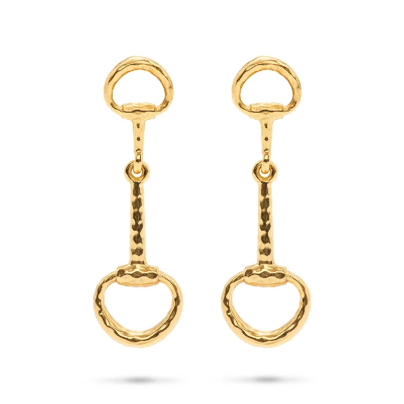 stylish two-tone earrings for women -Equestrian Snaffle Bit Earrings - Gold