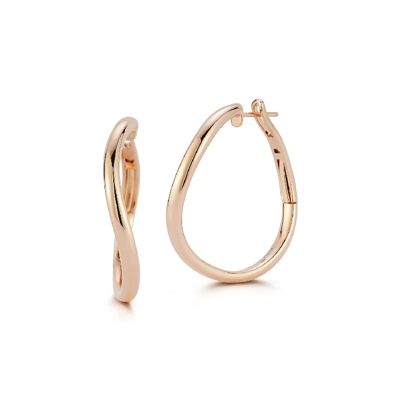 women's ear jackets with crystals -JULIAN 18K GOLD CURVED HOOP EARRINGS