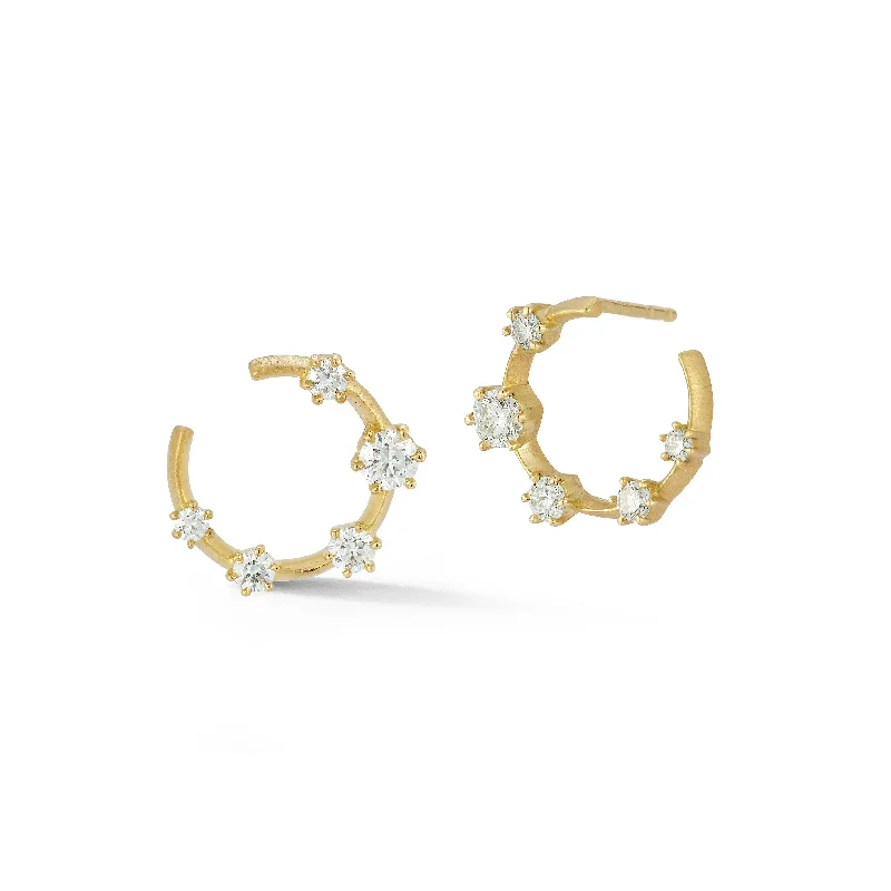 women's ear jackets with crystals -Medium Kismet Diamond Hoops