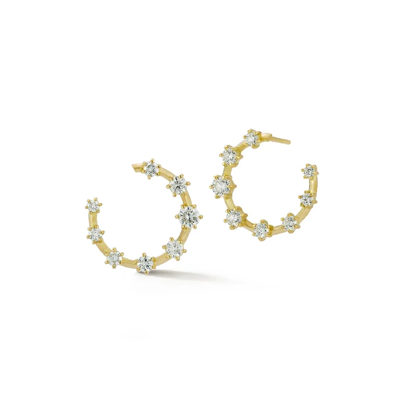 trendy ear cuff earrings for women -Large Kismet Diamond Hoops