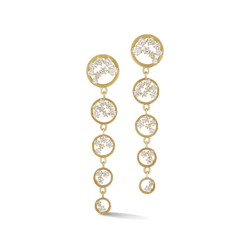 women's curved threader earrings -Margot Graduating Drops