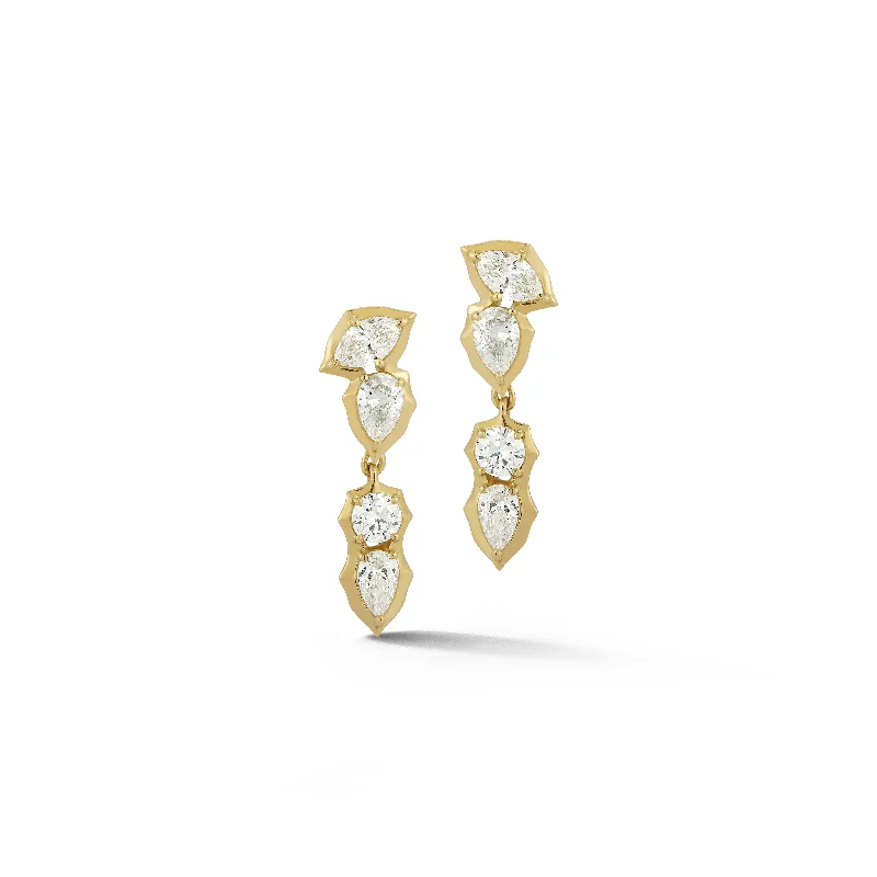 ladies' opal stud earrings -Poppy Single Drops