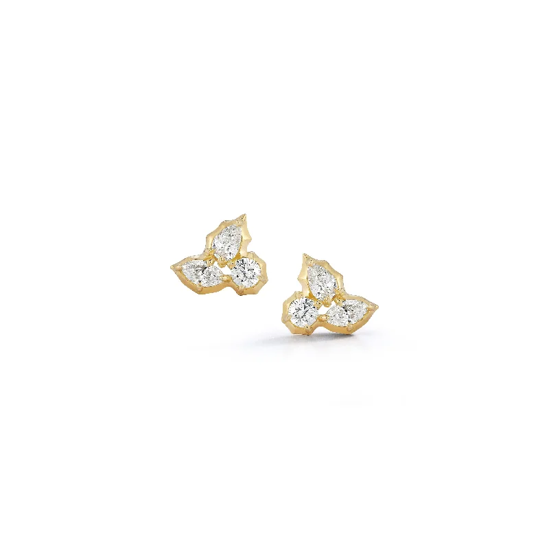 stylish heart-shaped earrings for women -Posey Cluster Studs