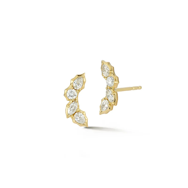 women's nature-inspired leaf earrings -Posey Curve Studs