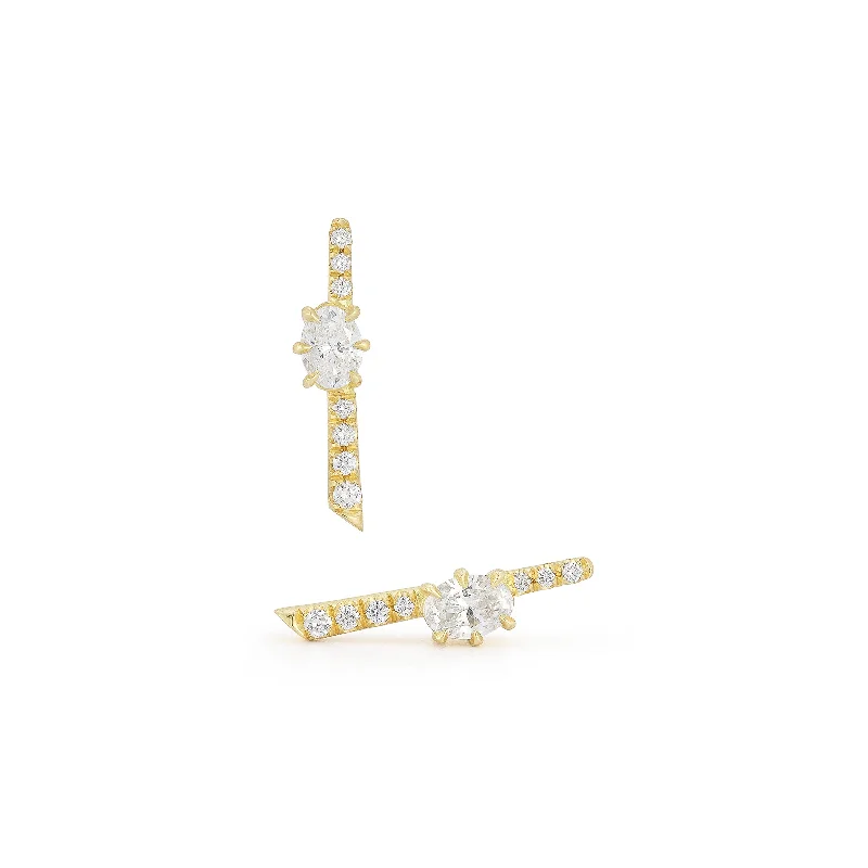 women's pave hoop earrings -Rae Diamond Pave Stud Earrings