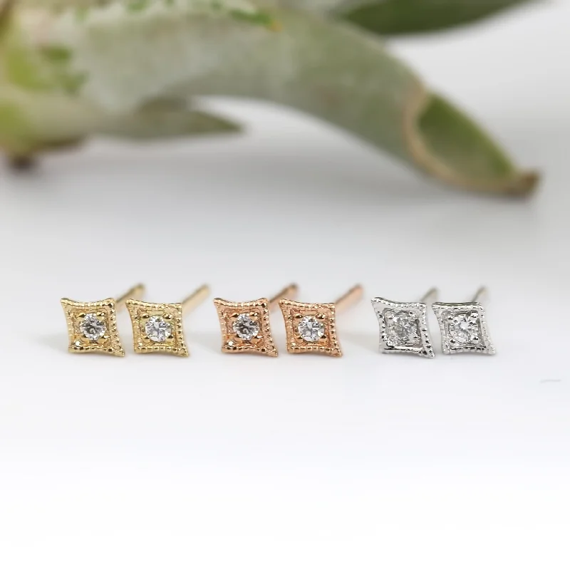 stylish zodiac sign earrings for women -Star Studs Diamond