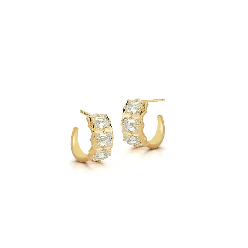 ladies' cubic zirconia hoop earrings -Vanguard Small Hoops