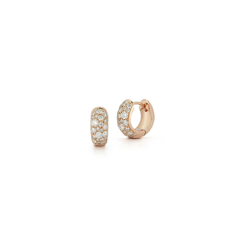 women's asymmetrical earrings -JULIAN 18K GOLD AND DIAMOND HUGGIES