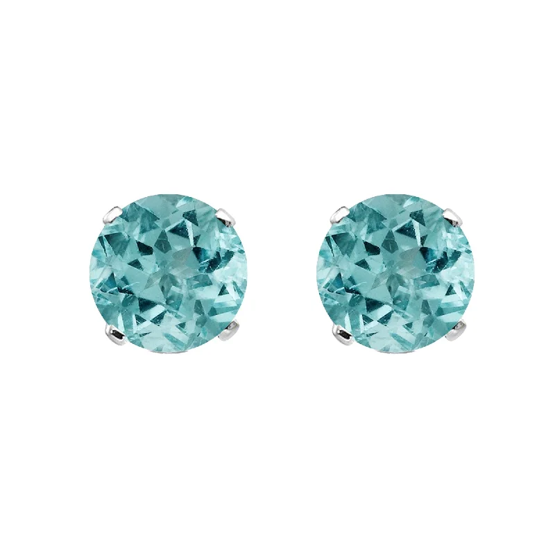 women's oversized hoop earrings -White Gold with Natural Apatite Stud Earring