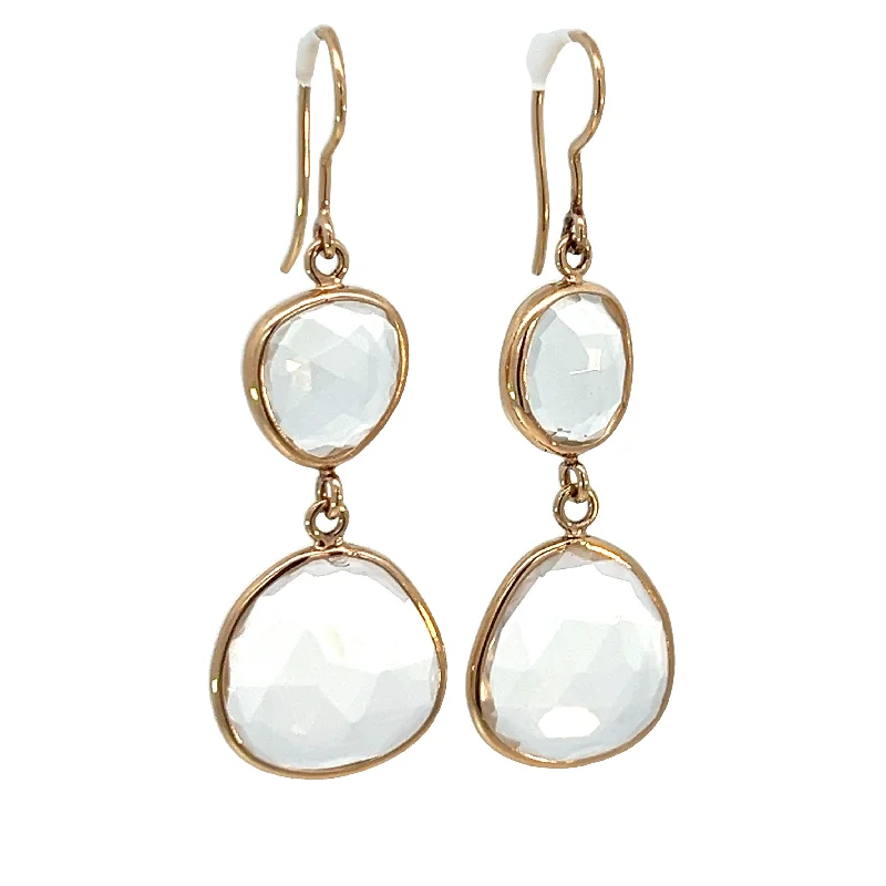 trendy half-moon earrings for women -White Topaz Elizabeth Stone Earrings