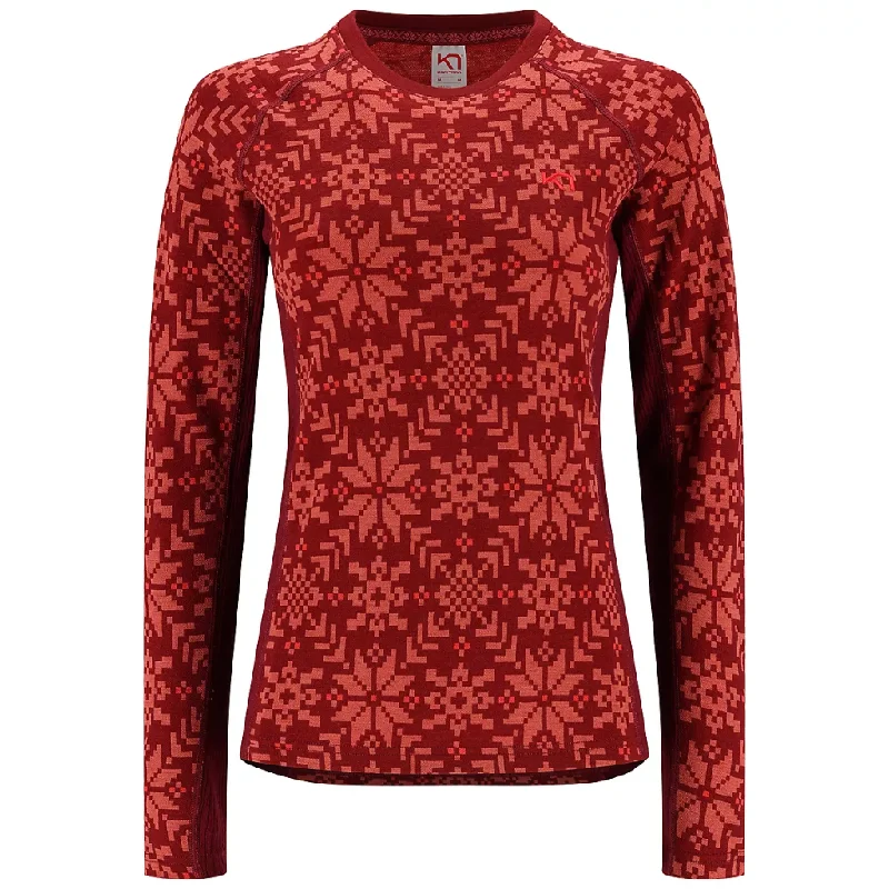 ladies' keyhole neckline blouse -Kari Traa Women's Edith Long Sleeve