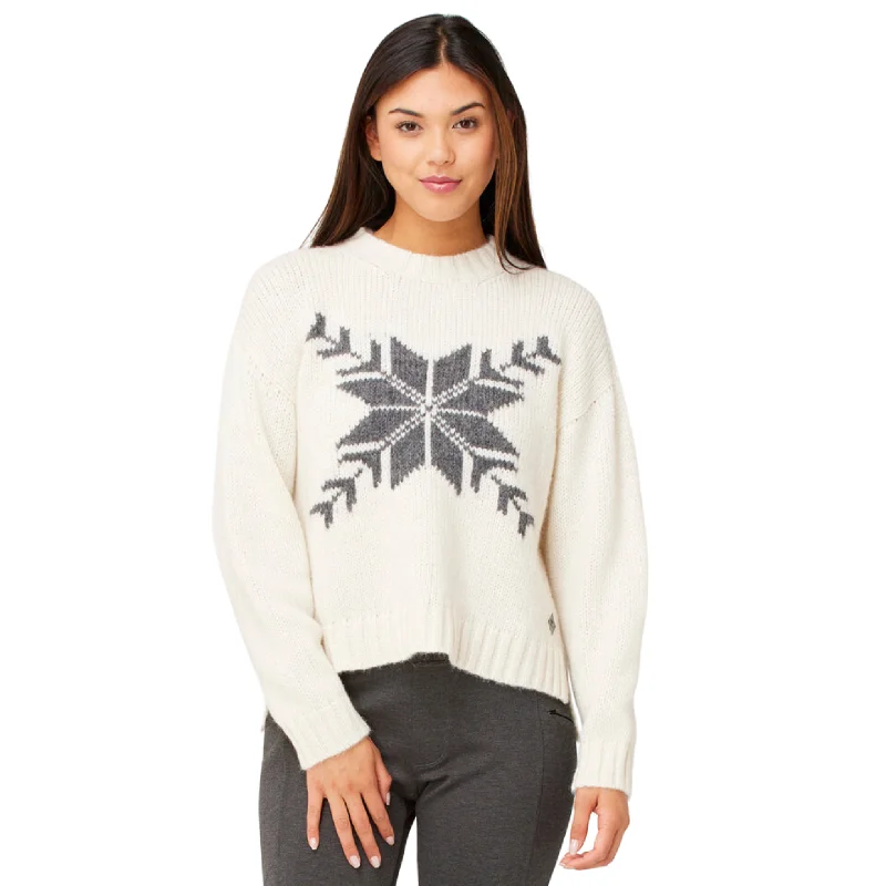 women's polka dot wrap top -Krimson Klover Women's Snowflake Sweater