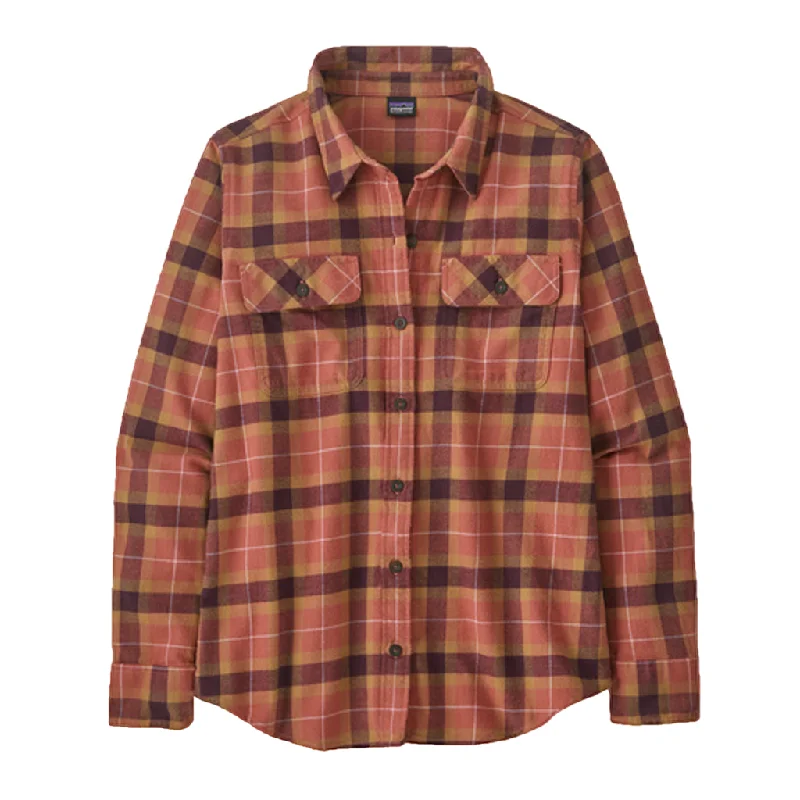 ladies' gathered sleeve top -Patagonia Women's Long Sleeve Organic Cotton Midweight Fjord Flannel Shirt