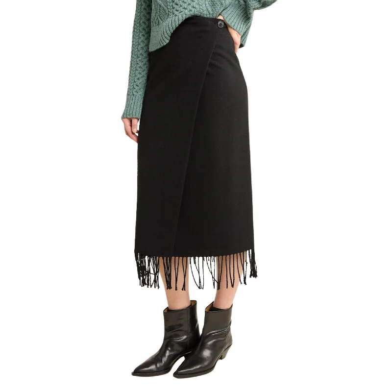 women's ruffle sleeve blouse -Pendleton Women's Wool Fringe Wrap Skirt