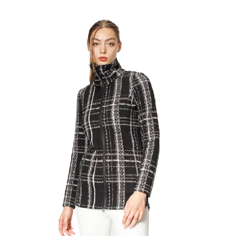 women's lace panel top -Tonia DeBellis Women's Denver Jacket - TDB Windowpane