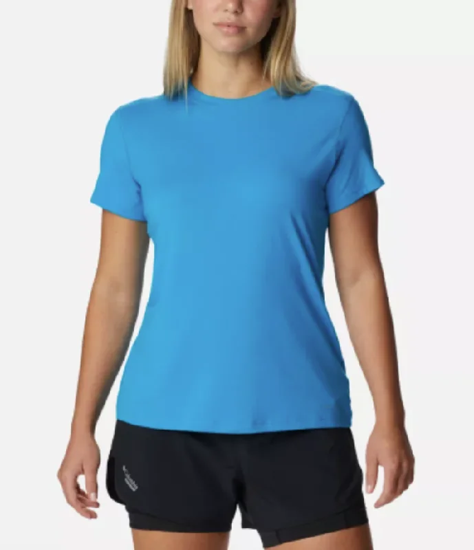 women's puffed shoulder blouse -WOMEN'S ENDLESS TRAIL RUNNING TECH TEE - OCEAN BLUE