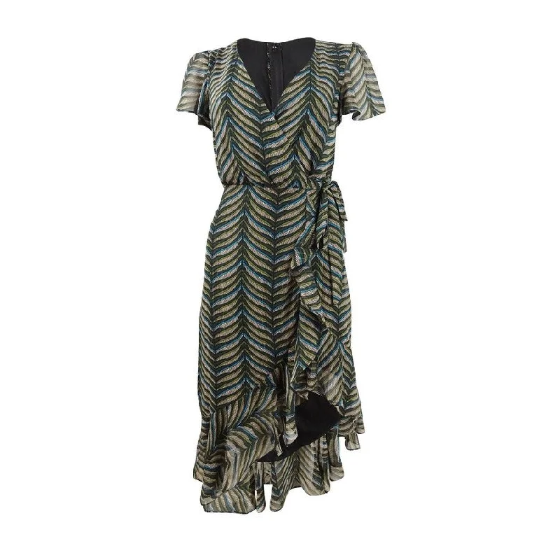 City Studios Juniors' Printed Faux-Wrap Dress