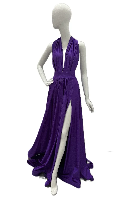 Jersey Open Back Multi Tie Dress Gown