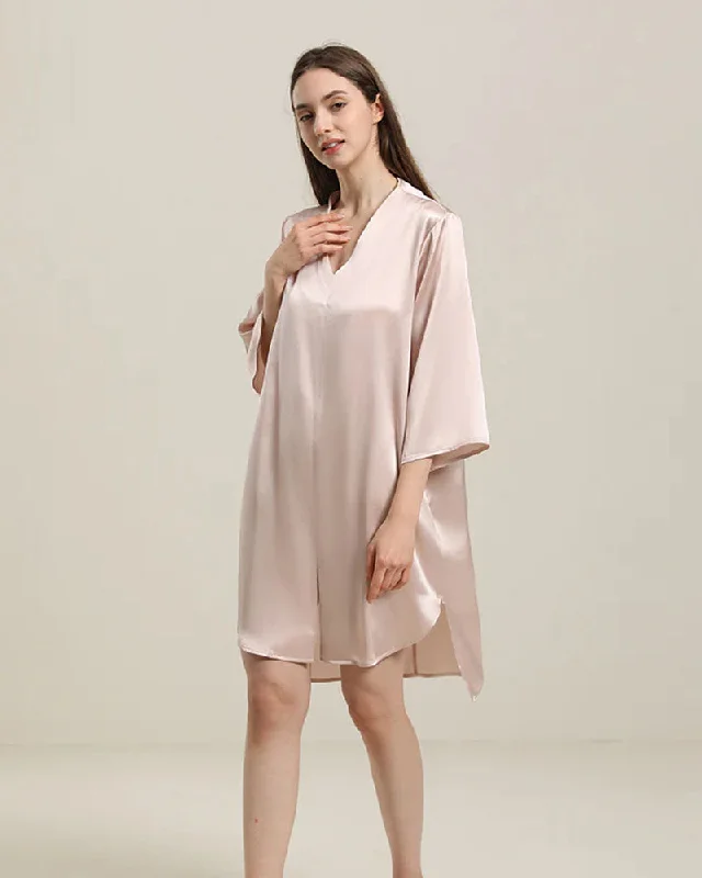 Relaxed 3/4 Sleeve Silk Nightgown