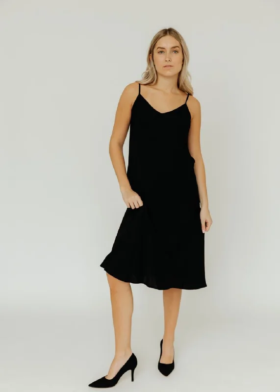 Velvet Poppy Dress in Black